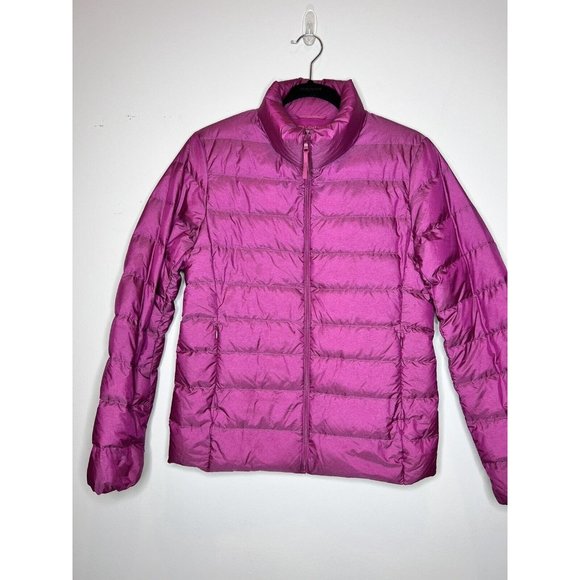 Uniqlo Womens Small Purple Long Sleeve Full Zip Puffer Down Jacket - Picture 1 of 12